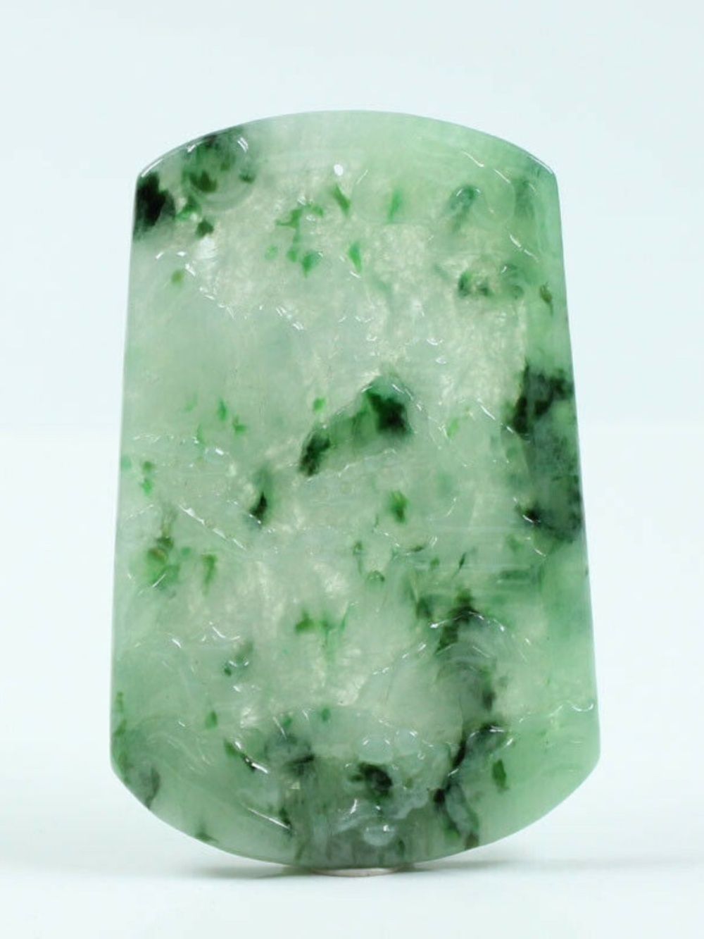 Certified Grade A Natural Emerald Green Jadeite Jade Gems Pendant Landscape 1315